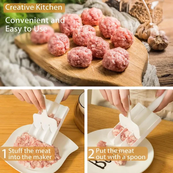 Creative Kitchen Meatball Mold Meat Ball Scoop with Cutting Spade Ball Maker, None Stick Meatball Maker (2)