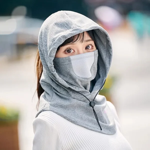 Windproof Cycling Face Cover With Hat For Winter Bike Hooded Mask With Neck Warmer (3)