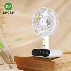 DP 7624 USB Rechargeable Mini Desk Fan Touch Control, Lamp, Portable Handheld with 3 Speeds (1)
