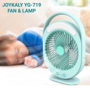 JOYKALY YG-719 Portable Desk Fan: Rechargeable, Strong Wind with LED Light  