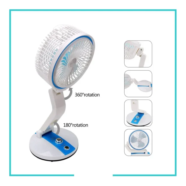 LR 2018 Table Fan, Small Portable Desktop Fan with 21 SMD Light Strong Wind, Quiet Operation Personal Mini Fan (3)
