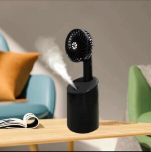 Mini Handheld Fan with USB Humidifier: Silent, Rechargeable Mist for Desk & Personal Use