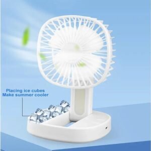 Portable Mini Handheld Fan: USB Charging, Desktop Outdoor Travel with Iceable Night Light